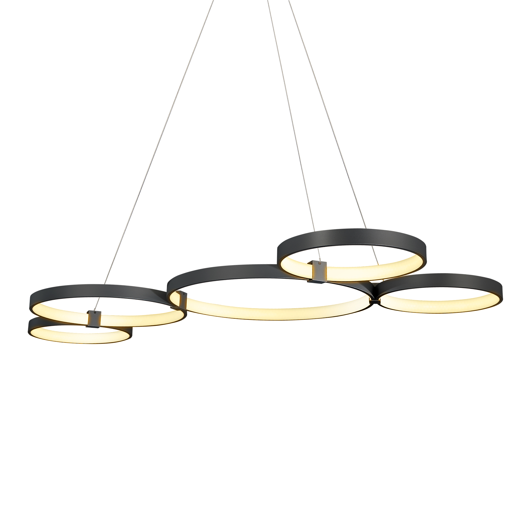 HDC 3 Ring 3 Color Changing Modern Double LED Chandelier Lamp (Black),  एलईडी शैंडेलियर - A2b International Private Limited, New Delhi | ID:  2851885356233