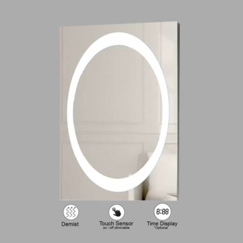 VONN VMRH0230 LED Bath Mirror in Silver, Rectangle 24"W x 30"H