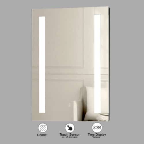 VONN VMRH0320 LED Bath Mirror in Silver with Back Lit, Rectangle 24"W x 30"H or 30"W x 36"H