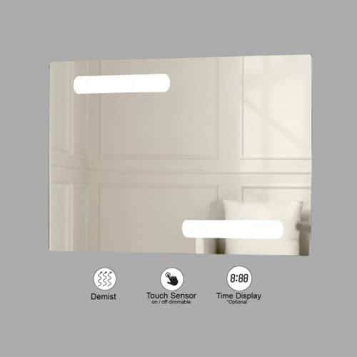 VONN VMRH0420 Tunable White LED Bath Mirror in Silver, Rectangle 30"W x 24"H or 36"W x 30"H