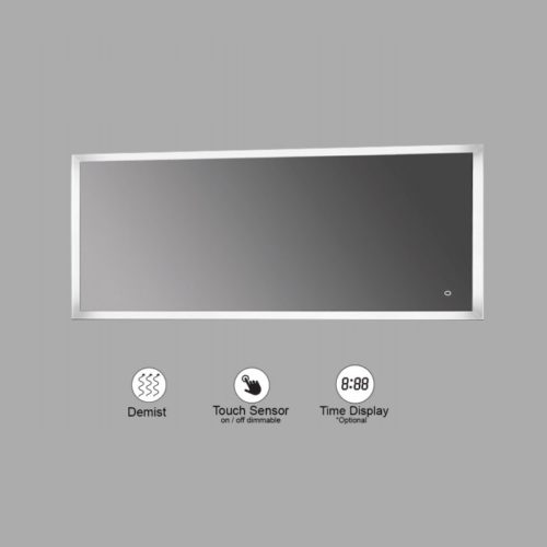 VONN VMRJ0108A LED Bath Mirror in Silver, Rectangle 36"W x 24"H