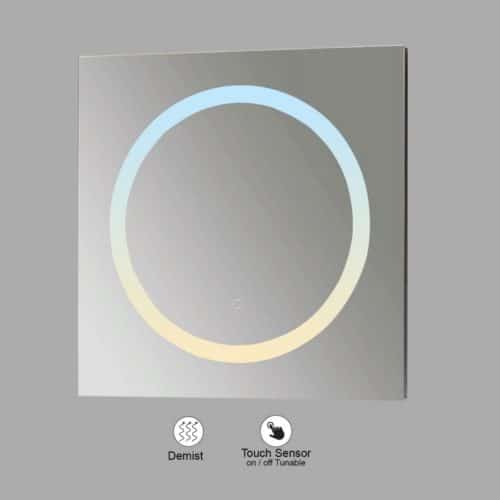 VONN VMRJ1720TW Tunable White LED Bath Mirror in Silver, Square 30"W x 30"H