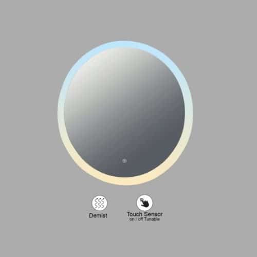 VONN VMRS0120TW Tunable White LED Bath Mirror in Silver, Round 24"W x 24"H or 30"W x 30"H