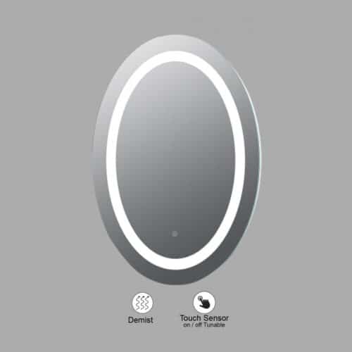 VONN VMRS2620TW Tunable White LED Bath Mirror in Silver with Back Lit,  Round 24"W x 36"H
