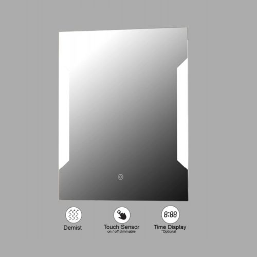 VONN VMRS2640 LED Bath Mirror in Silver, Rectangle 24"W x 30"H or 30"W x 36"H