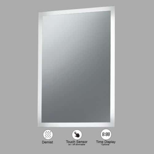 VONN VMRS3820A LED Bath Mirror in Silver, Rectangle 24"W x 30"H or 30"W x 36"H