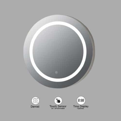 VONN VMRS4120 LED Bath Mirror in Silver with Back Lit, Round 30"W x 30"H