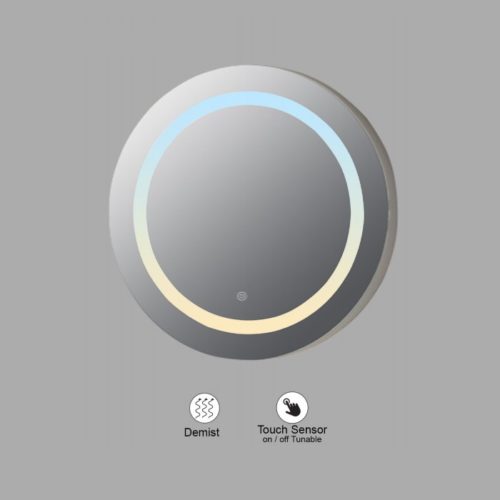 VONN VMRS4120TW Tunable White LED Bath Mirror in Silver with Back Lit, Round 30"W x 30"H