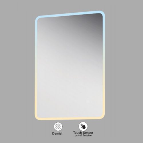 VONN VMRS5020TW Tunable White LED Bath Mirror in Silver, Rectangle 24"W x 30"H or 30"W x 36"H