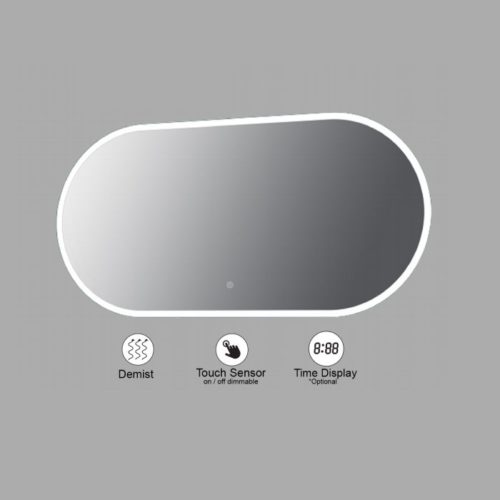 VONN VMRS6530 LED Bath Mirror in Silver with Back Lit, Oval 36"W x 24"H