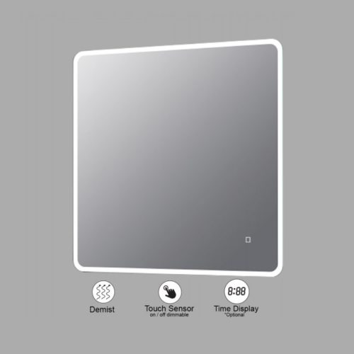 VONN VMRS6630 LED Bath Mirror in Silver, Square 30"W x 30"H