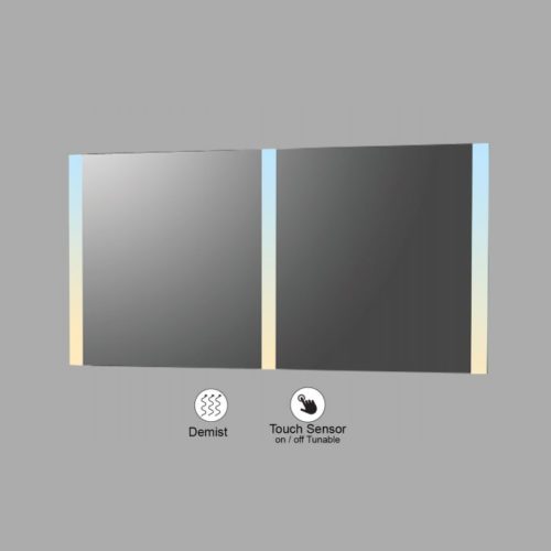 VONN VMRS7130TW Tunable White LED Bath Mirror in Silver, Rectangle 48"W x 30"H