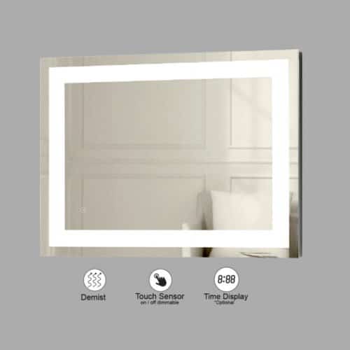VONN VMRZ0120 LED Bath Mirror in Silver with Back Lit, Rectangle 30"W x 24"H or 36"W x 30"H