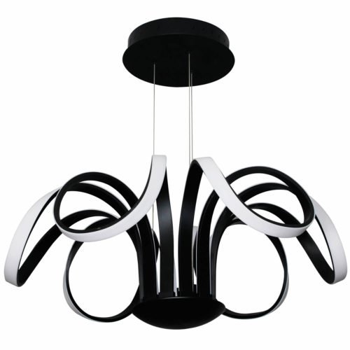 Capella VMC32420BL 30" Modern Flower-Pedal LED Chandelier, Black