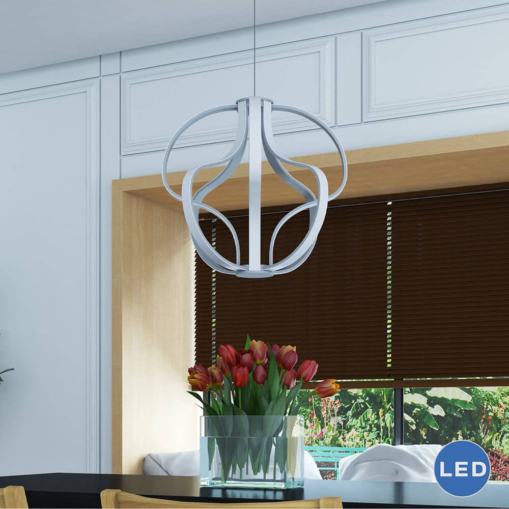 Capella VMC32430AL 21" Modern Globe LED Chandelier, Aluminum Finish