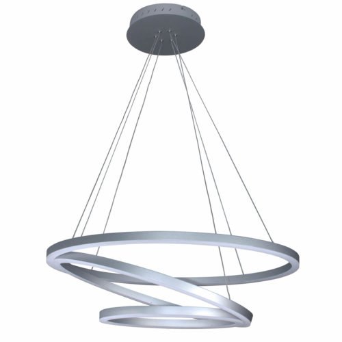 Tania Trio VMC32500AL 32" Modern Three-Tier LED Chandelier, Aluminum Finish
