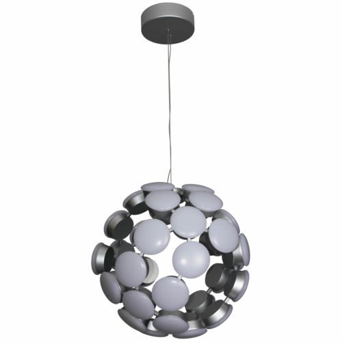Kastra VMC32610AL 16" Modern Celestial Globe LED Chandelier, Aluminum Finish