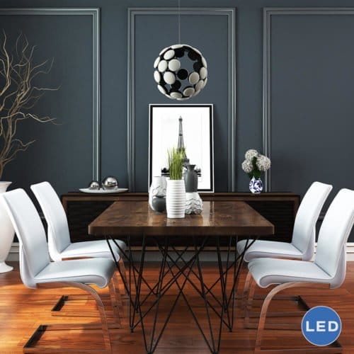 Kastra VMC32610BL 16" Modern Celestial Globe LED Chandelier, Black