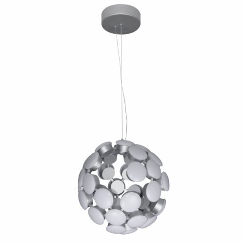 Kastra VMC32620AL 19" Modern Celestial Globe LED Chandelier, Aluminum Finish