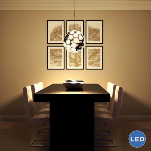 Kastra VMC32620BL 19" Modern Celestial Globe LED Chandelier, Black