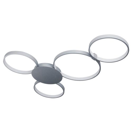 Capella VMCF41500AL 43" Modern Four-Ring LED Ceiling Fixture, Aluminum Finish