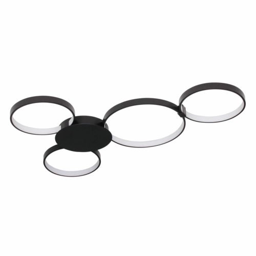 Capella VMCF41500BL 43" Modern Four-Ring LED Ceiling Fixture, Black