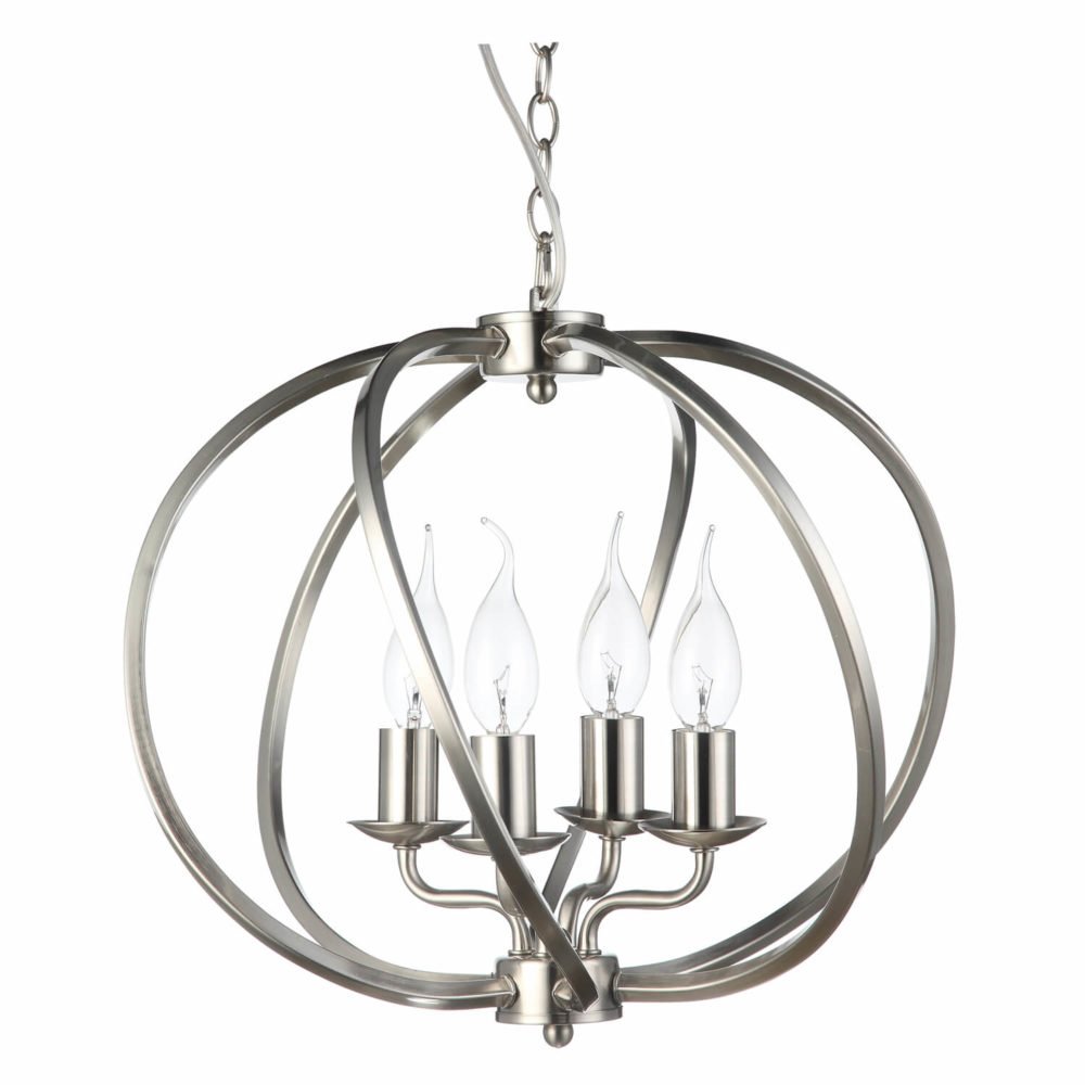 Sargas VTC31104SN 16" Industrial Globe LED Chandelier, Satin Nickel chandelier