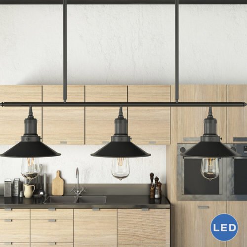 Delphinus VVC31013BZ 35" Industrial Linear LED Chandelier, Architectural Bronze
