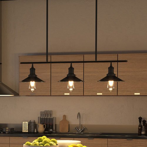 Delphinus VVC31013BZ 35" Industrial Linear LED Chandelier, Architectural Bronze