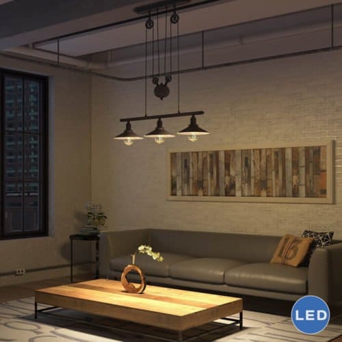 Delphinus VVC31023BZ 35" Industrial Linear LED Chandelier, Architectural Bronze