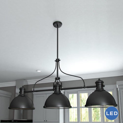 Dorado VVC31203BZ 53" Industrial Linear LED Chandelier, Architectural Bronze