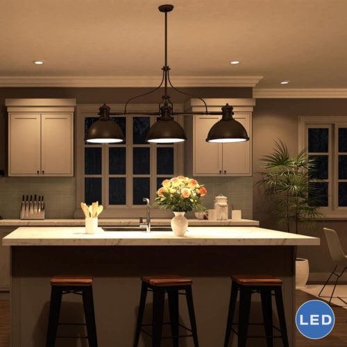 Dorado VVC31203BZ 53" Industrial Linear LED Chandelier, Architectural Bronze