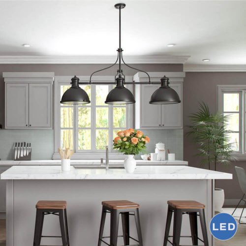 Dorado VVC31203BZ 53" Industrial Linear LED Chandelier, Architectural Bronze