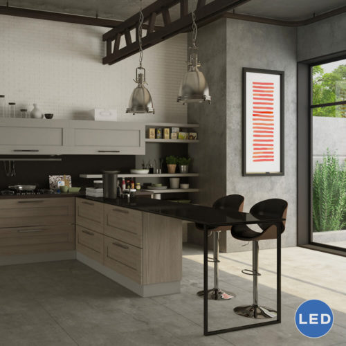 Dorado VVP21011SN 14" Industrial LED Pendant, Satin Nickel