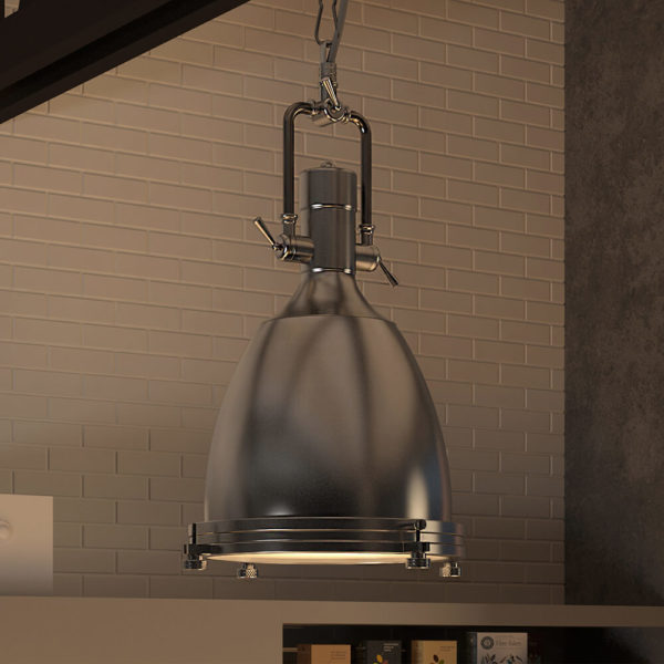 Dorado VVP21011SN 14" Industrial LED Pendant, Satin Nickel