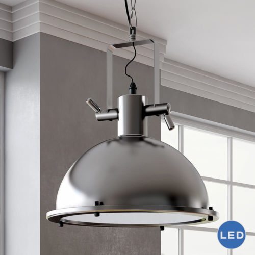 Dorado VVP21021SN 11″ Industrial LED Pendant, Satin Nickel