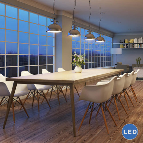 Dorado VVP21021SN 11″ Industrial LED Pendant, Satin Nickel