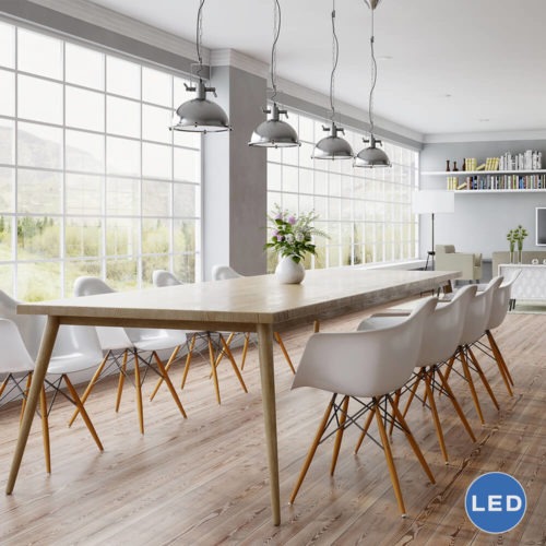 Dorado VVP21021SN 11″ Industrial LED Pendant, Satin Nickel