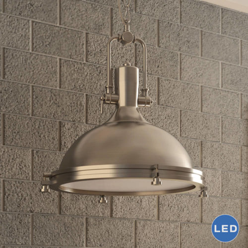 Dorado VVP21031SN 16" Industrial LED Pendant, Satin Nickel