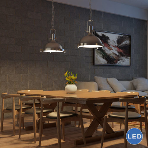 Dorado VVP21031SN 16" Industrial LED Pendant, Satin Nickel