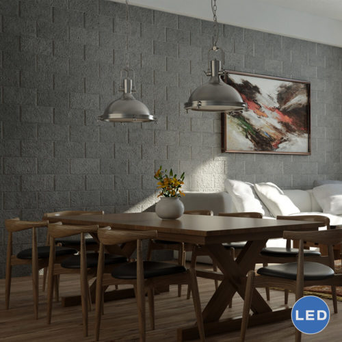 Dorado VVP21031SN 16" Industrial LED Pendant, Satin Nickel
