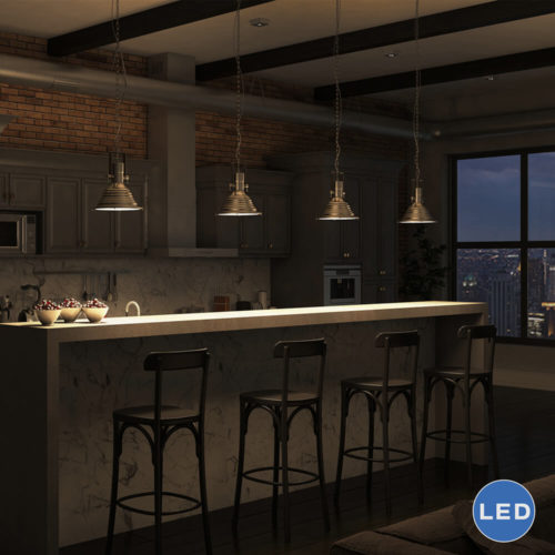 Dorado VVP21041SN 11″ Industrial LED Pendant, Satin Nickel