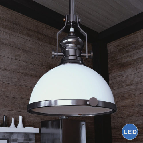 Dorado VVP21061SN 12" Industrial LED Pendant, Satin Nickel