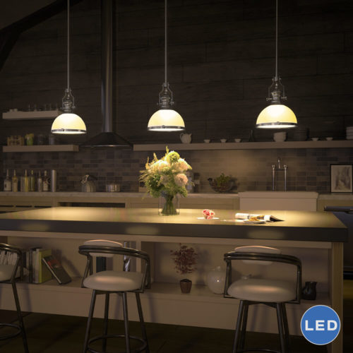 Dorado VVP21061SN 12" Industrial LED Pendant, Satin Nickel