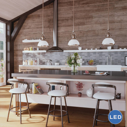 Dorado VVP21061SN 12" Industrial LED Pendant, Satin Nickel