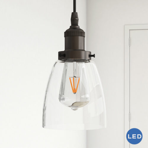 Delphinus VVP21111BZ 5" Industrial LED Pendant Light, Architectural Bronze