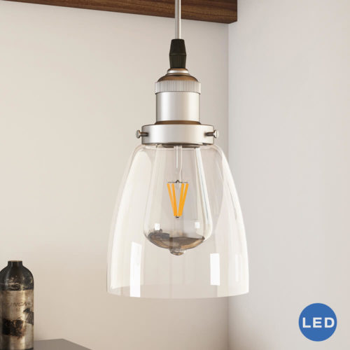 Delphinus VVP21111SN 5" Industrial LED Pendant Light, Satin Nickel