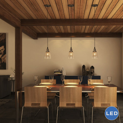 Delphinus VVP21111SN 5" Industrial LED Pendant Light, Satin Nickel