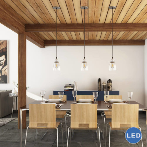 Delphinus VVP21111SN 5" Industrial LED Pendant Light, Satin Nickel