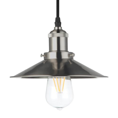 Delphinus VVP21201SN 9" Industrial LED Pendant, Satin Nickel